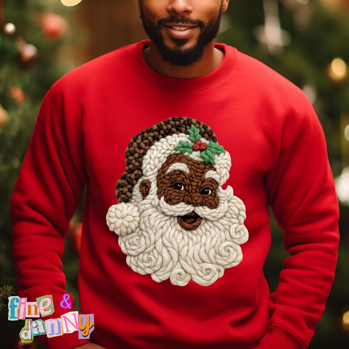 Santa Faux Yarn Sweatshirt