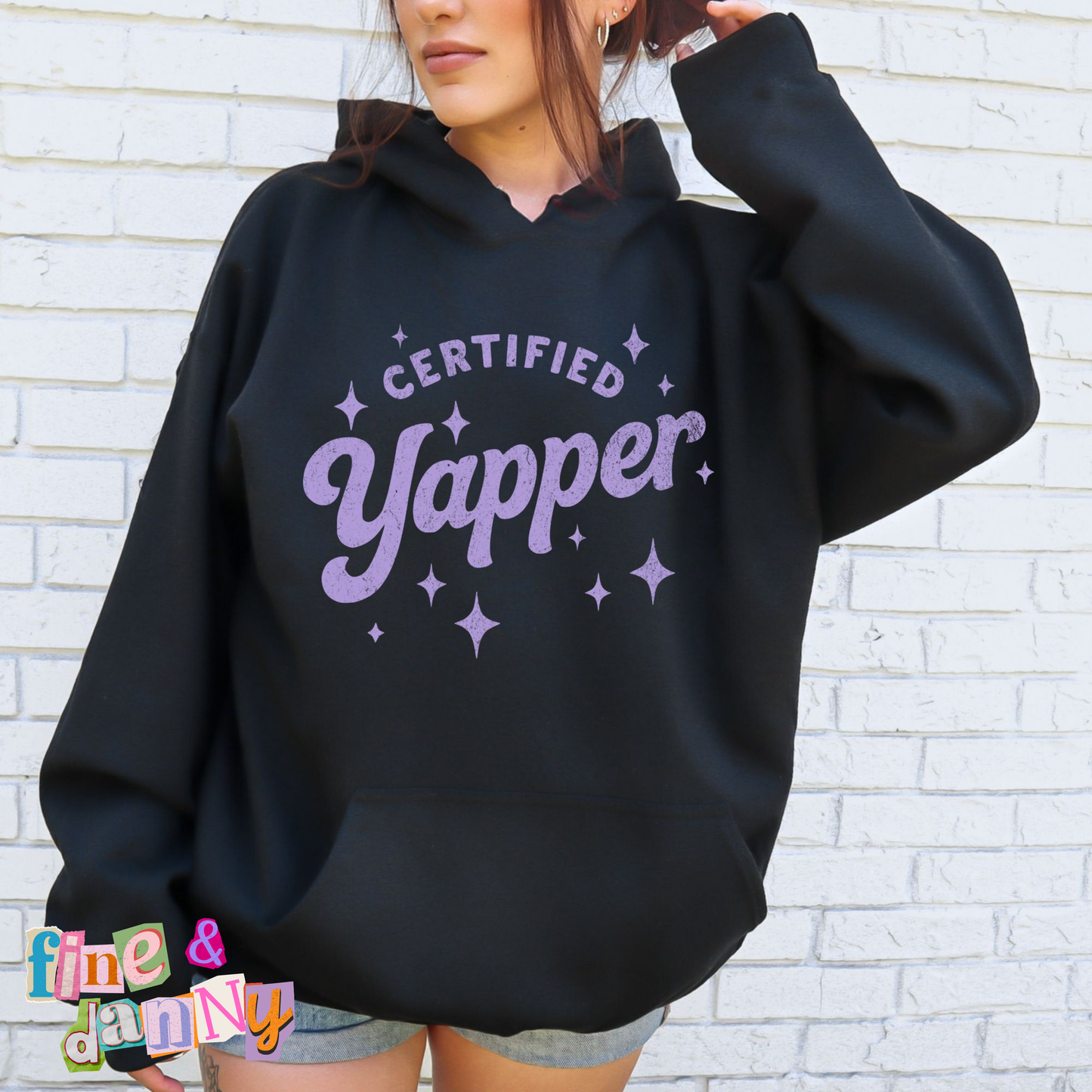 Certified Yapper Retro Sparkles Hoodie