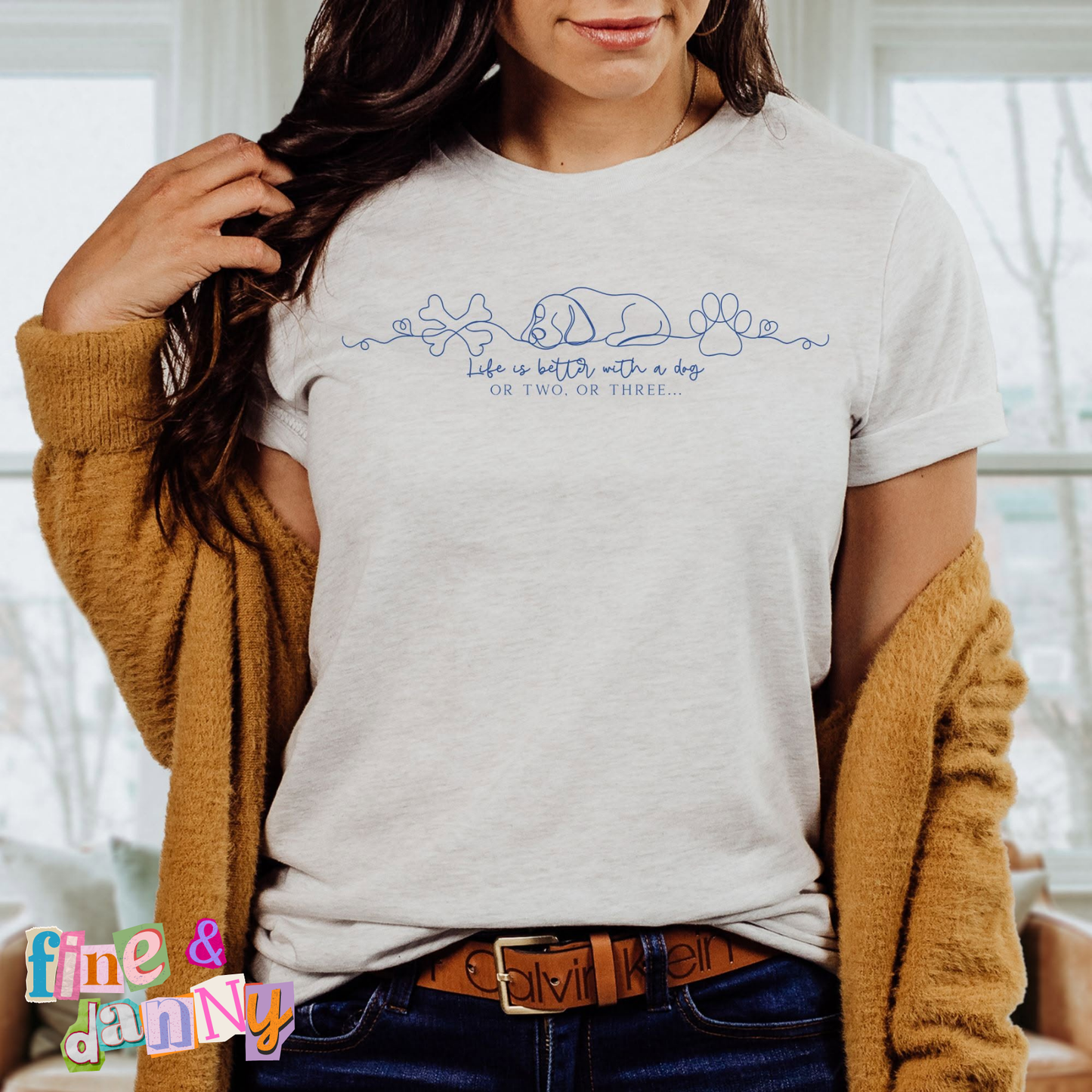 Life Is Better With A Dog Line Art Tee