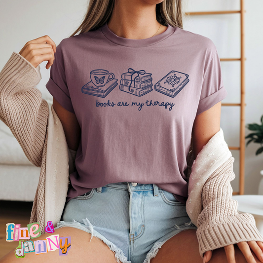 Books Are My Therapy Tee