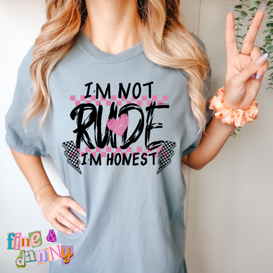 I'm Not Rude I'm Honest Checkered Tee