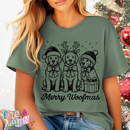 Merry Woofmas Puppy Trio Tee