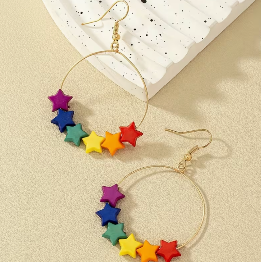 Rainbow Star Earrings
